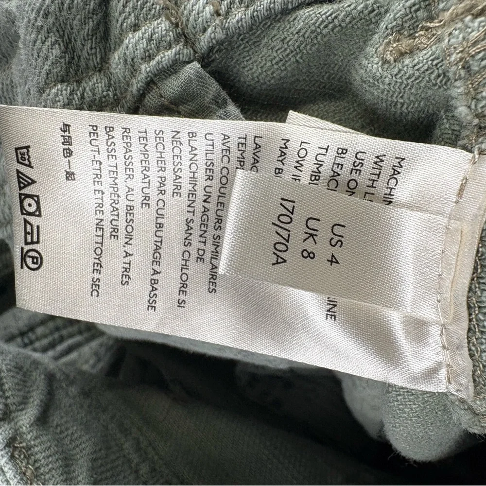 We The Free Distressed Shorts Women's US 4 Sage Green Frayed Hem High Rise Baggy - Picture 6 of 9